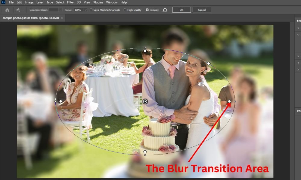 adjusting the blur transition