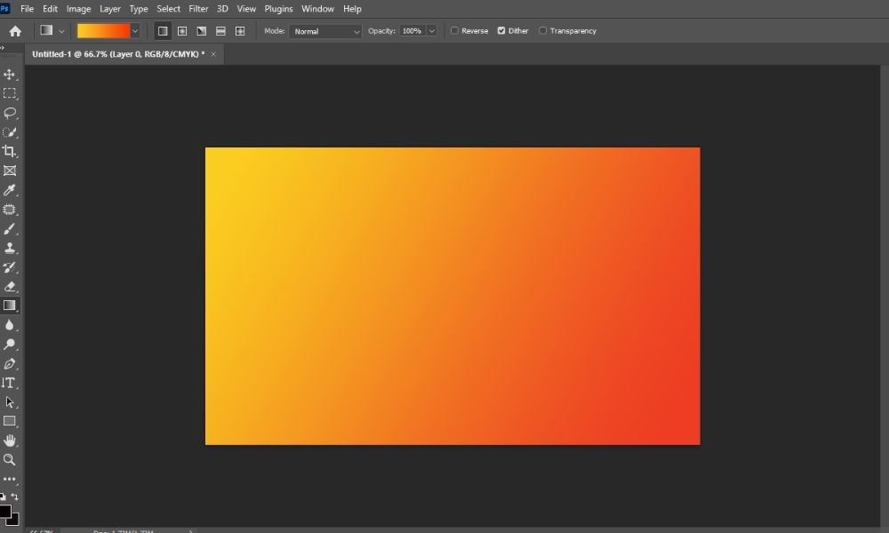 gradient in photoshop- final output