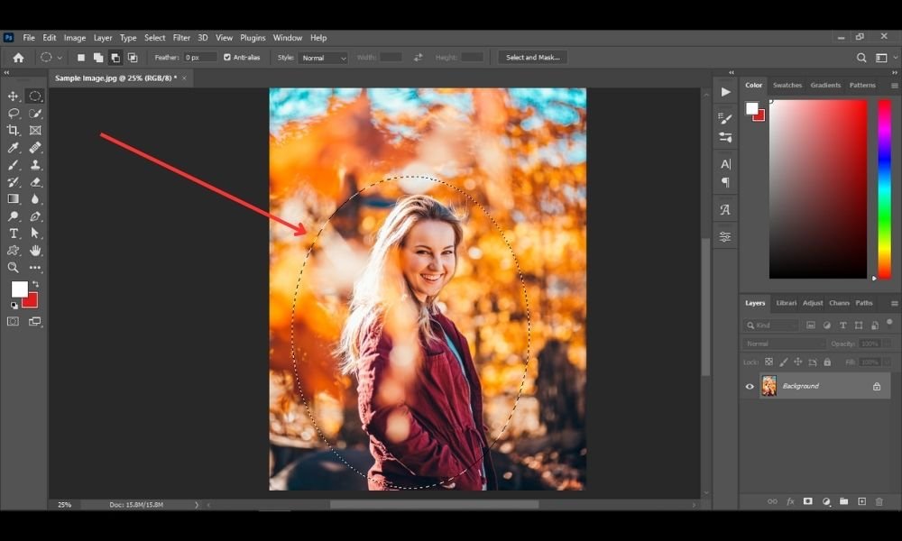 elliptical marquee tool in photoshop