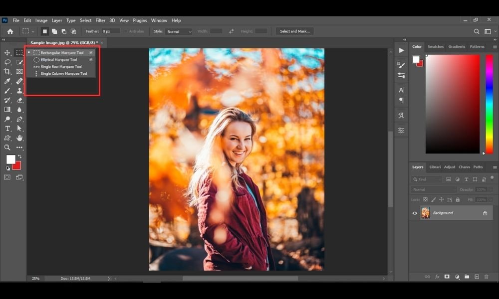 rectangular marquee tool in photoshop