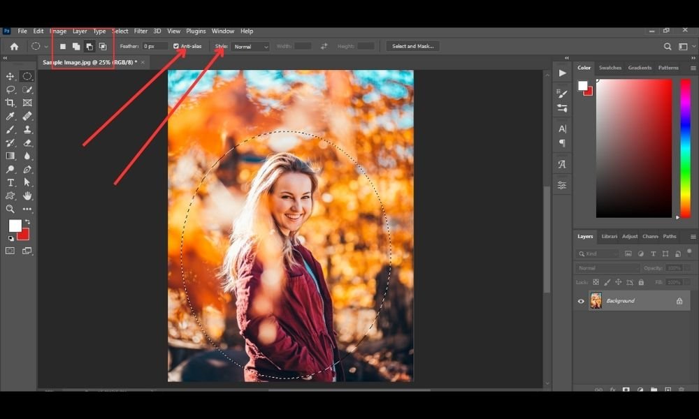 marquee tool in photoshop cc