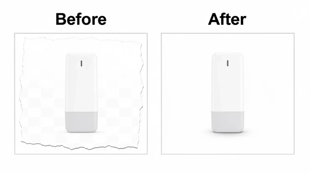 Clean product image transformation comparison