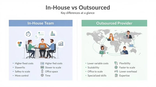 Comparison between in-house and outsourced teams for clipping path service