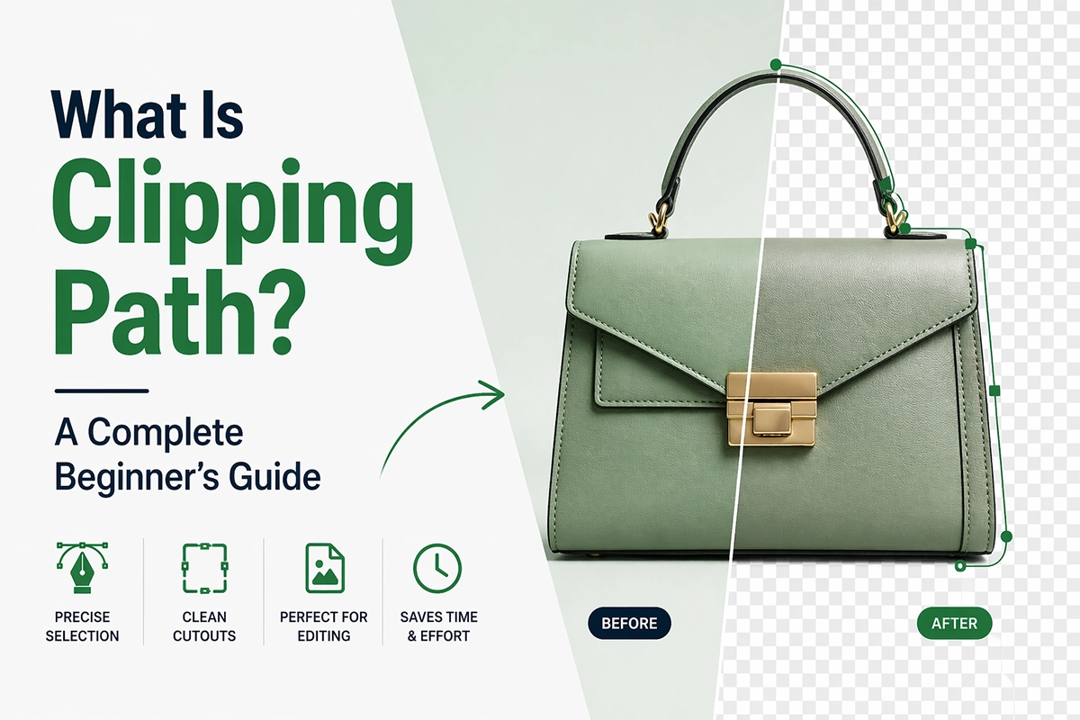 Handbag with clipping path explanation