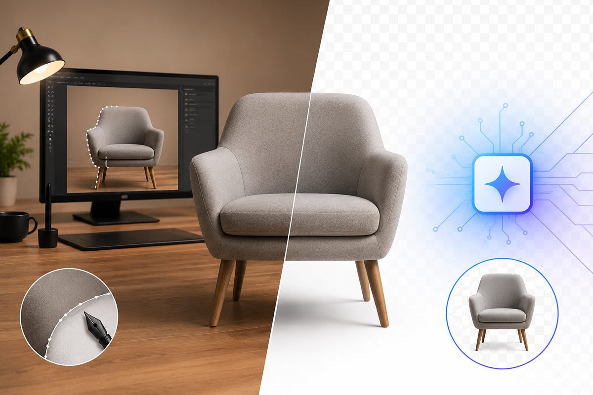 Manual vs automated background removal